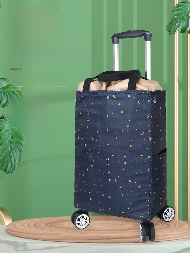 

Portable Folding Aluminum Alloy Hand-Pulled op Cart Lightweight Vegetable Bung Trolley Home Use ly People Carriage