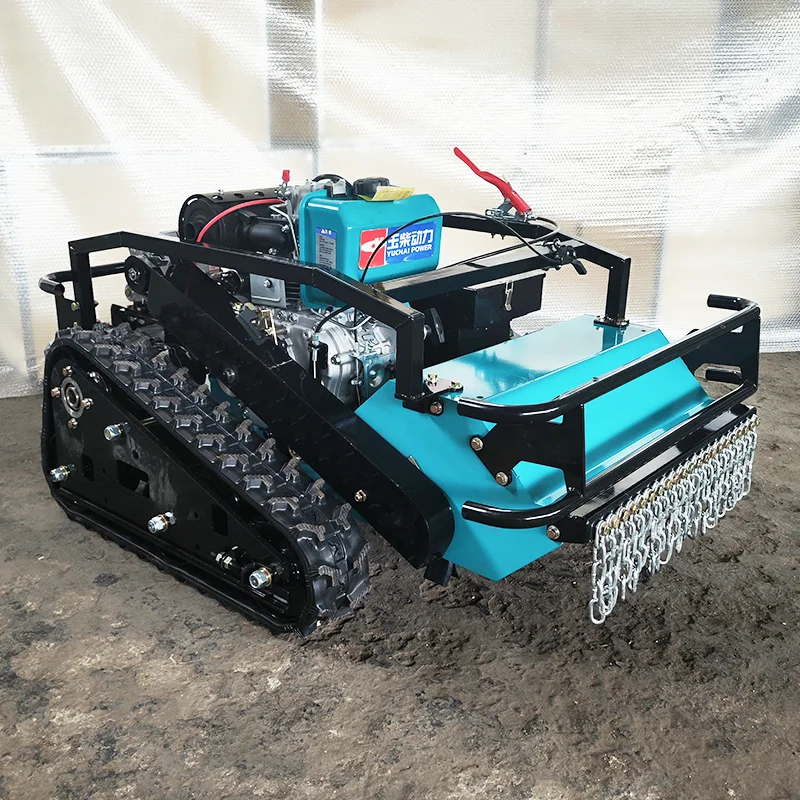 مصنع مخصص 500 مللي متر جزازة العشب التي يتم التحكم فيها عن بعد روبوت مجنزرة كسارة العشب الذكية الحصول على شهادة CE EPA