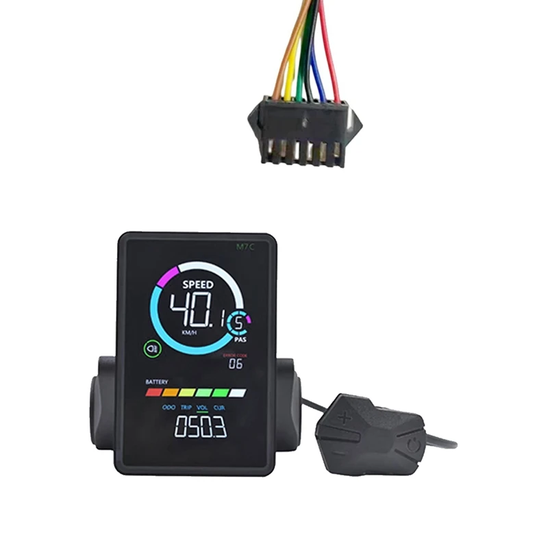 

M7C-2 Electric Bike LCD Display Meter 24V 36V 48V 60V E Scooter LCD Panel With USB For Mountain Electric Bike SM 6PIN Durable