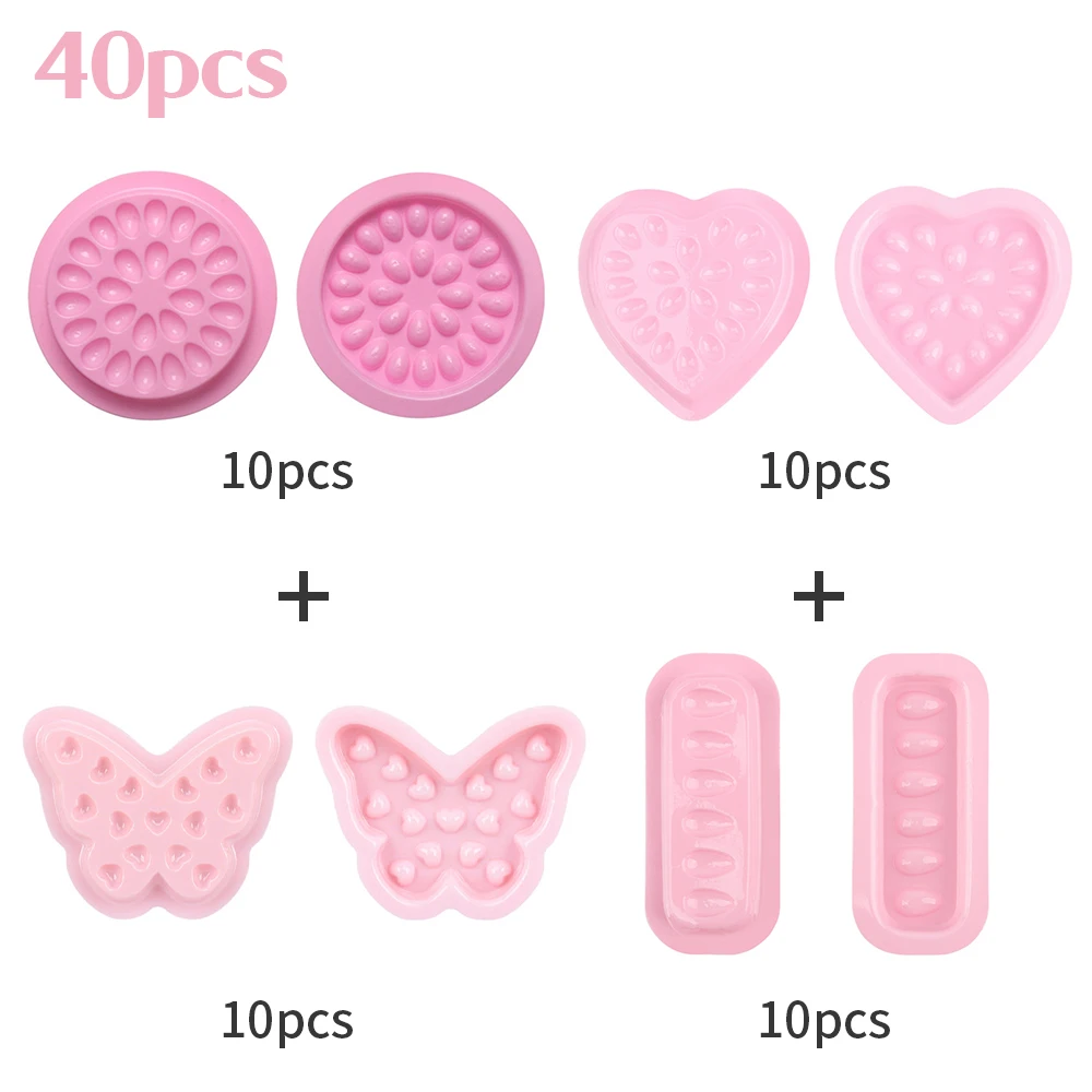 40/80 stücke Wimpern Kleber Halter Tablett Wimpern Verlängerung Lash Lifting Liefert Zubehör Make-Up-Tool Einweg Kleber Halter Tablett – Detail 11