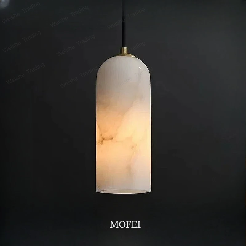 

Nordic Minimalist Light Luxury Bedside Small Pandant Light Spanish Marble LED Dining Room High Quality Home Decor Chandelier