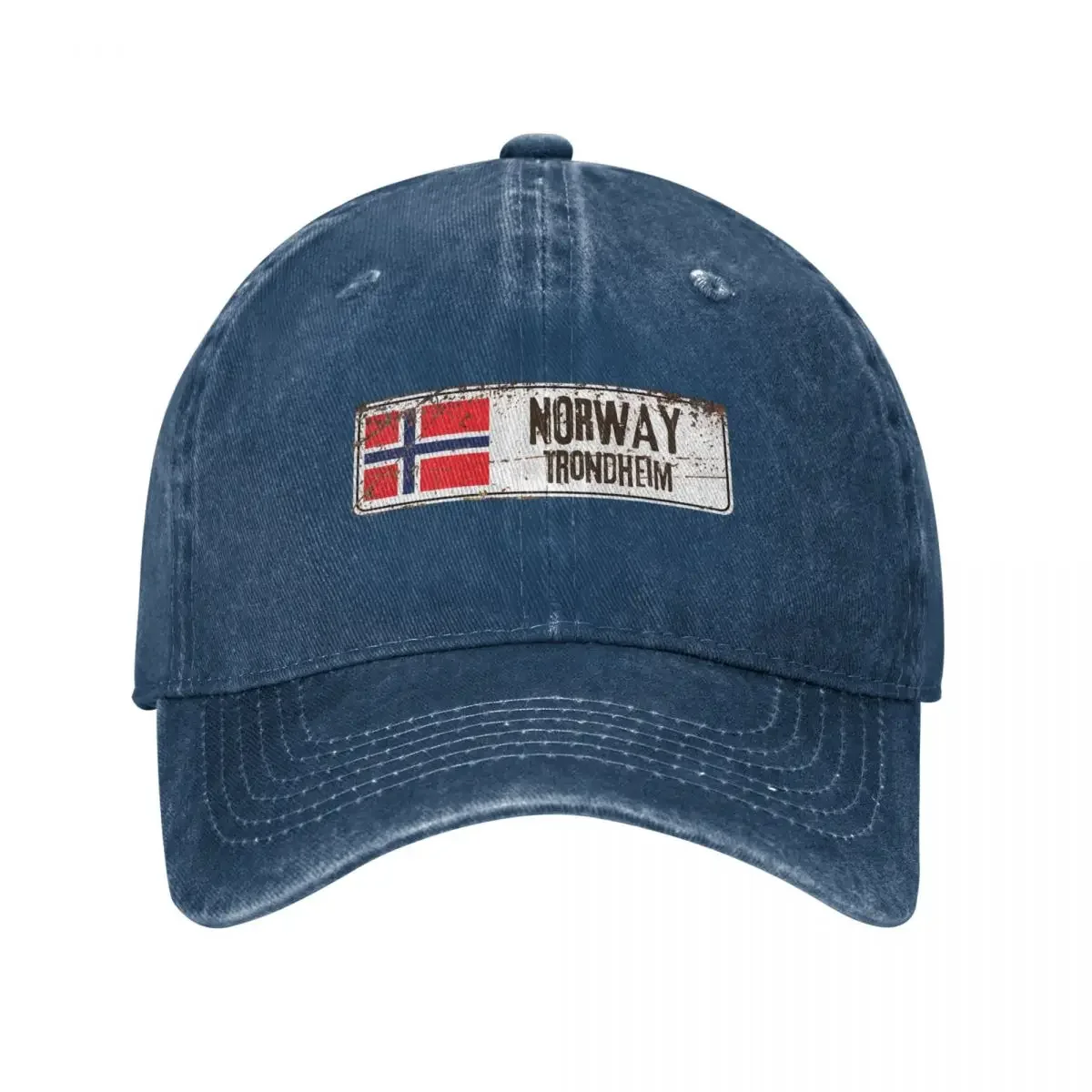 Trondheim Norway Flag Vintage Design Baseball Cap Beach cute sun hat Baseball Men Women's