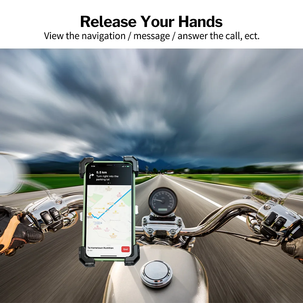Deelife-Soporte de teléfono para motocicleta, carga inalámbrica para Smartphone, soporte de montaje en manillar de Motor