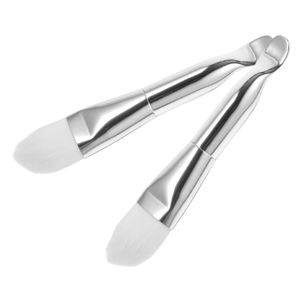

2pcs Facial Mask Brush Silver 20# Soft Nylon Wool Spatula for Mud Mask Applicator Tool Salon Use Makeup Brushes