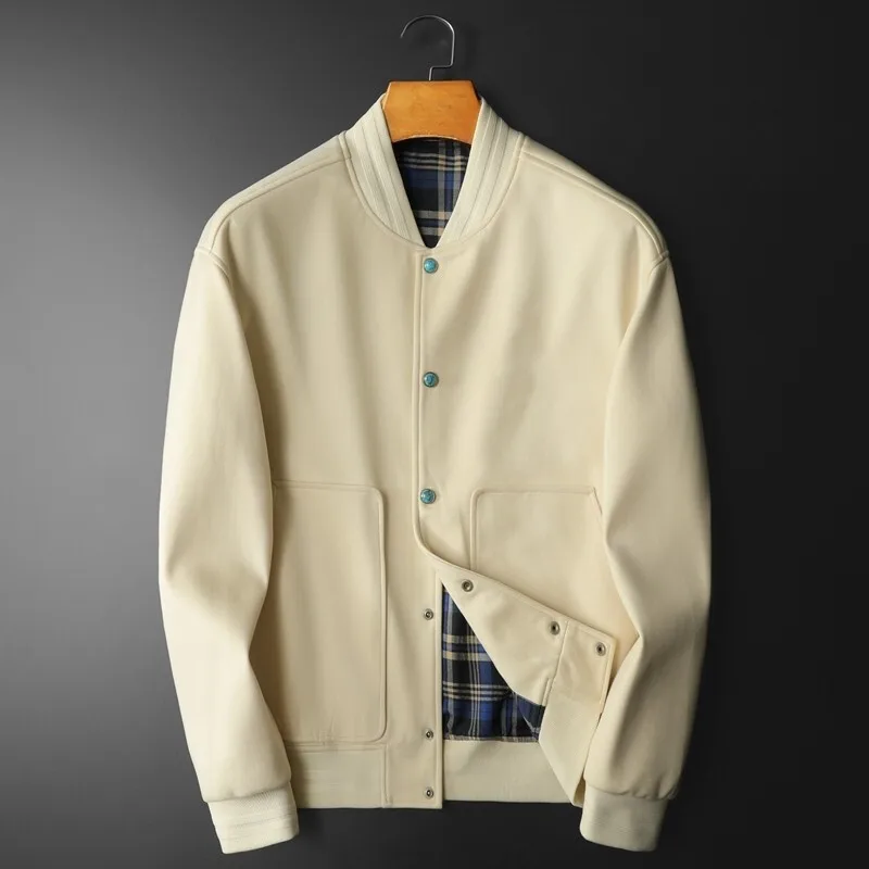 

Мужская куртка-бомбер из полиэстера с воротником-стойкой, весна 2026, новая повседневная модель с длинными рукавами