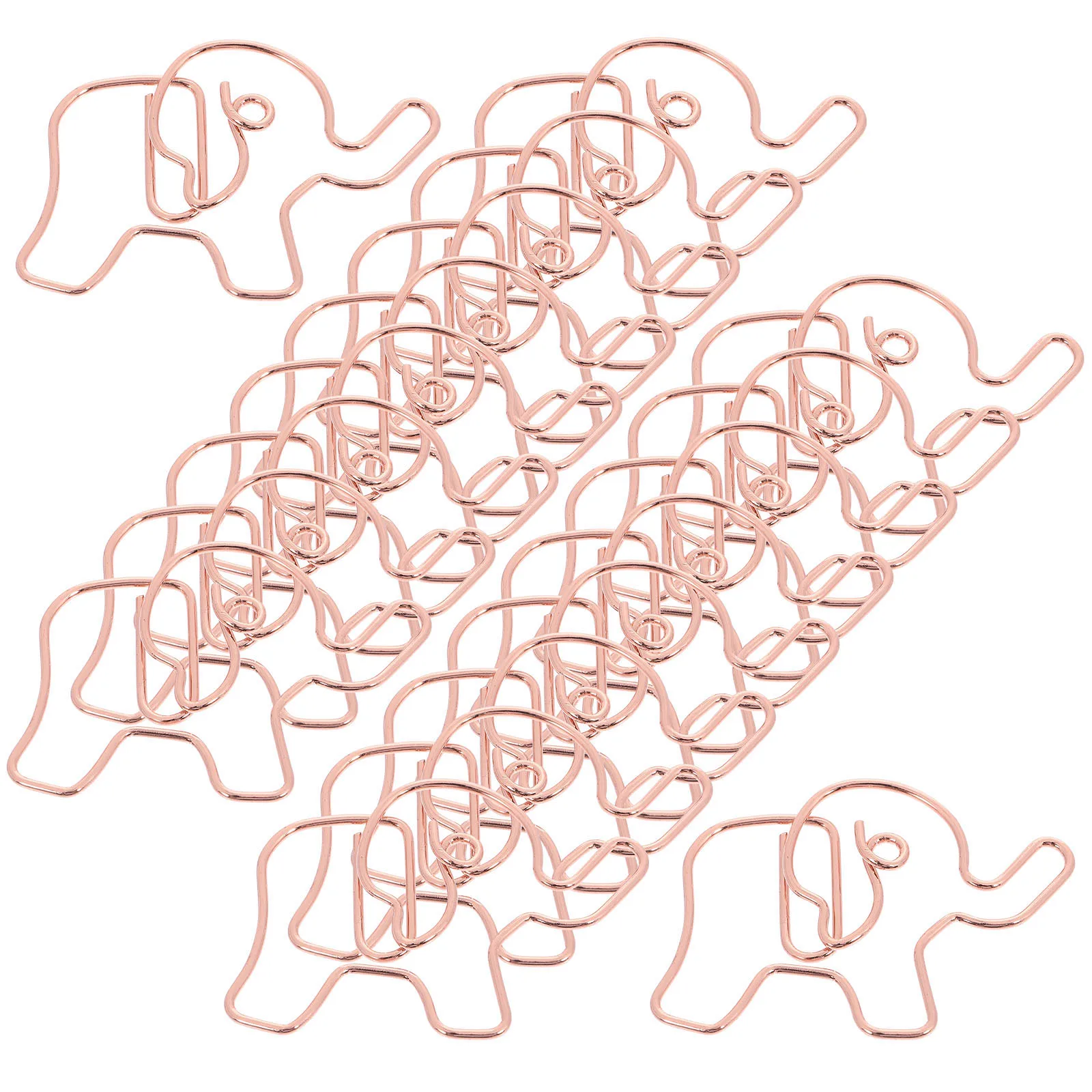 

20pcs Elephant Paper Clips Shaped Metal Colored Large Office School Supplies Desk Decor Unique Design Multifunctional