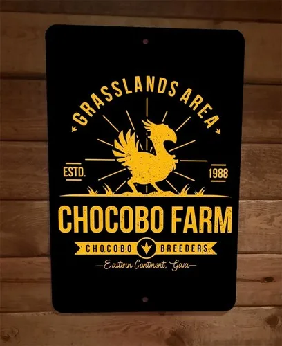 Grasslands Area Chocobo Farm Breeders Final Fantasy  Metal Wall Sign Poster