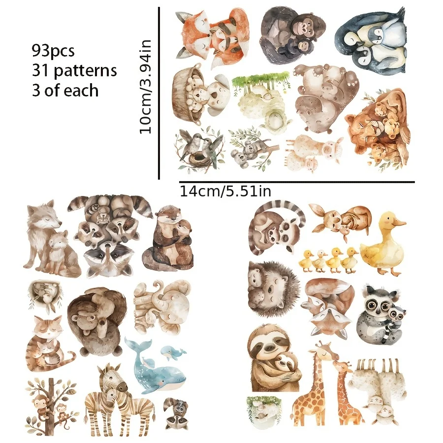 87–99 Stück Aufkleber mit Tieren, Wald, Alphabet, Meeresbewohner, Stricken, für Grußkarten, Scrapbooking, Papierhandwerk, Junk – Detail 5