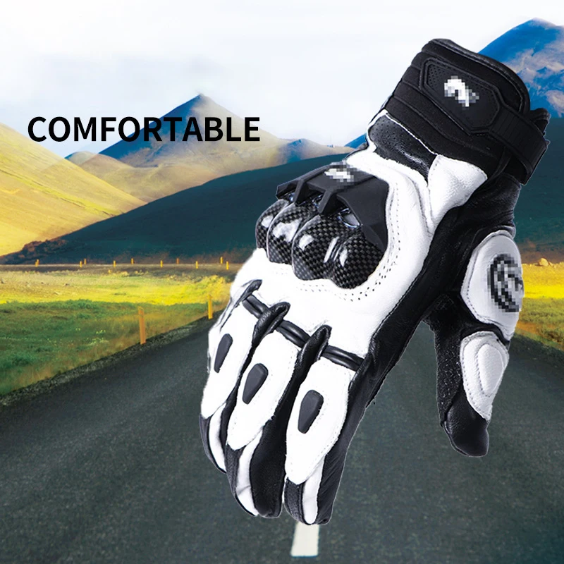 

Motorcycle all Season Leather Gloves All finger Gloves Mens Women Driving Supertech Racing Glove Breathable Bike Sheepskin