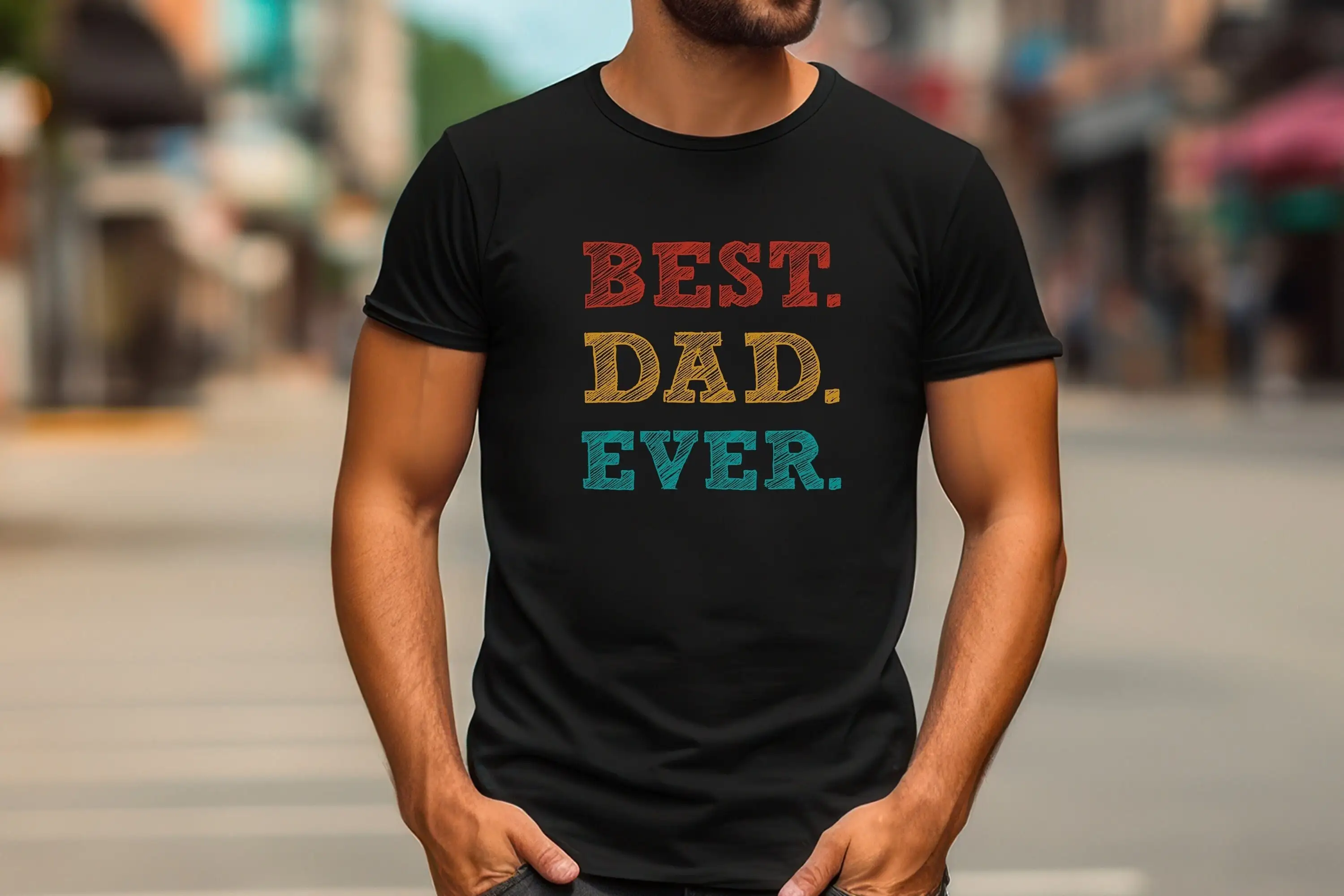 

Футболка Best Dad Ever, комфорт премиум-класса, стильный дизайн, День отца, от дочки и сына