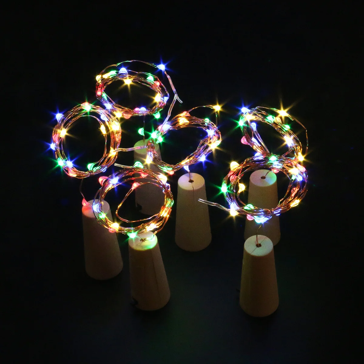

6 Pcs Bottle Stopper Copper Wire Light String Lights for inside Bottles LED Parties Lamp Kit