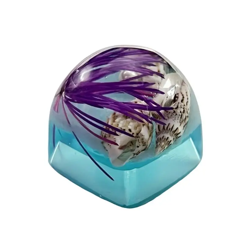 31BA Clear Keycaps Featuring Underwater And Ocean Creature Pattern For Mechanical Keyboards Switches Decoration