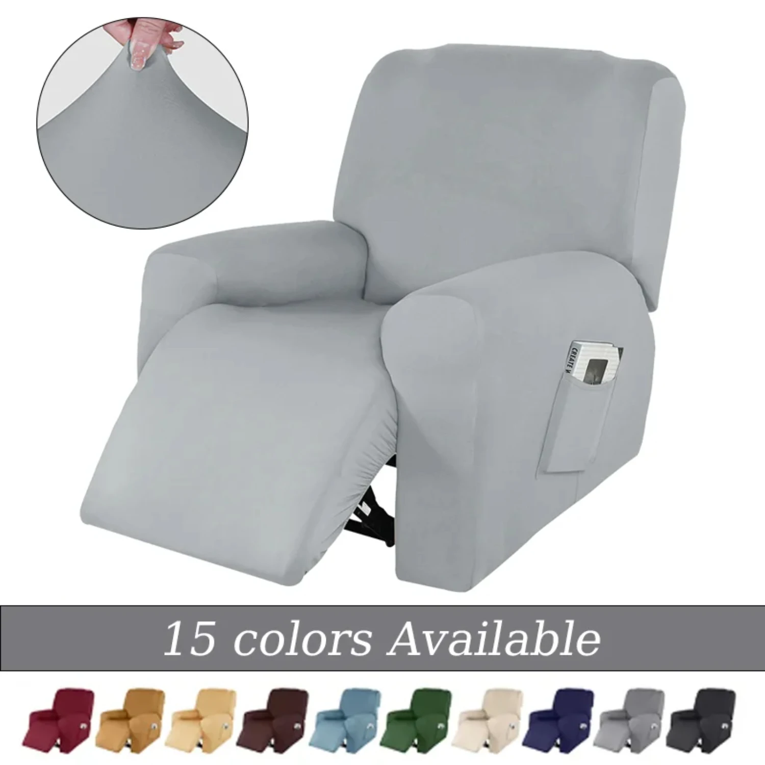 Relaxing Non-Slip Sofa Chair Protector 1 Set Washable Recliner Sofa Cover 1 Seater Stretch Single Armchair Slipcover for Living