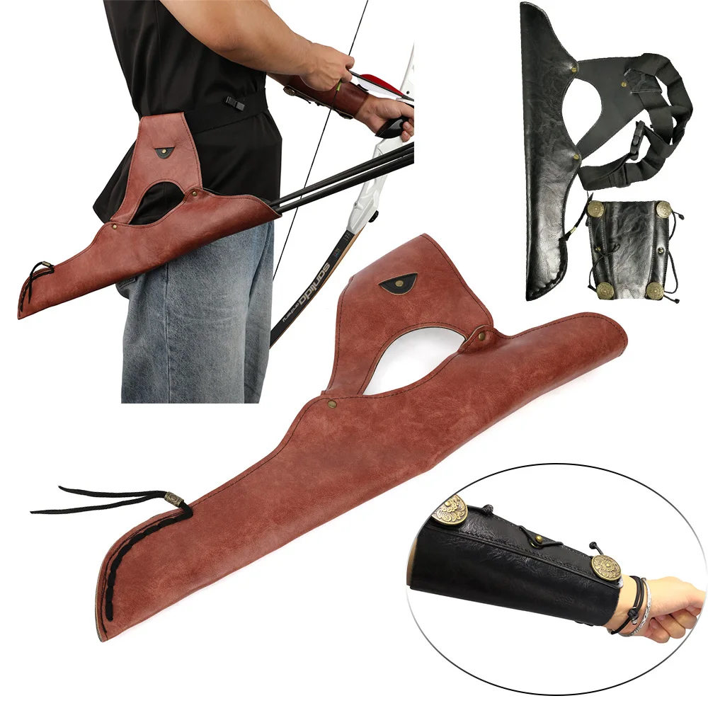

Archery Quiver Arm Guard Left/Right Hand Arm Protector For Recurve Bow Traditional Bow Hunting Arrow Bag Shooting Hunting Target