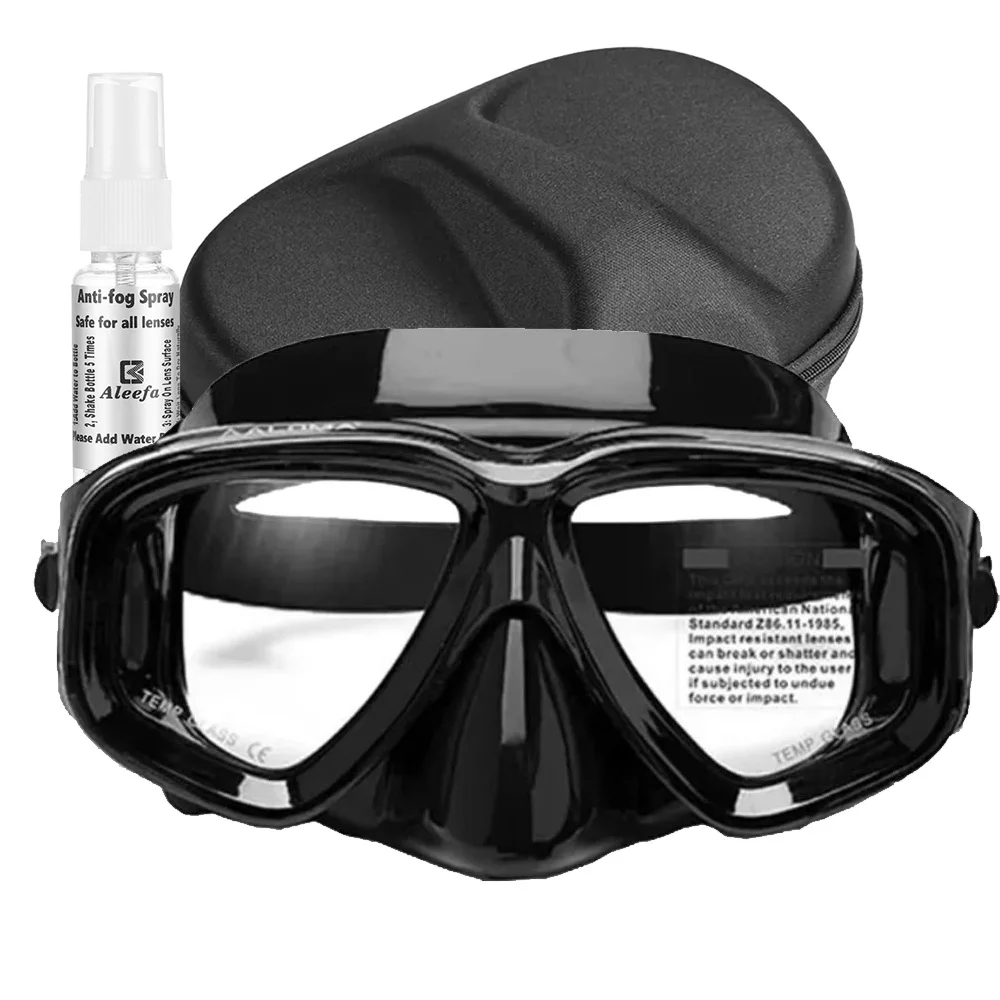 RX Prescription Optical Dive Mask Myopia -1.0 to -8.5 Tempered Lens Anti-fog Free Dive Goggles  freedive