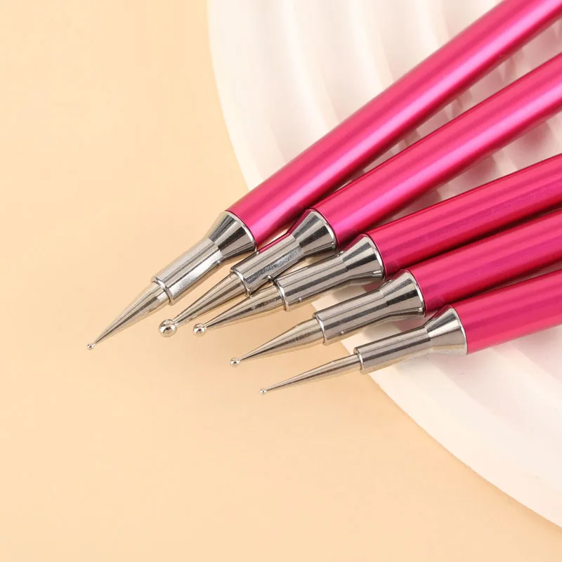 5 pz/set Double-ended Testa di Metallo Intagliare Punteggia Penna Pennello Modellazione Punteggiatura Unghie Artistiche Ceramica Argilla Strumento Strumenti di Scultura FAI DA TE