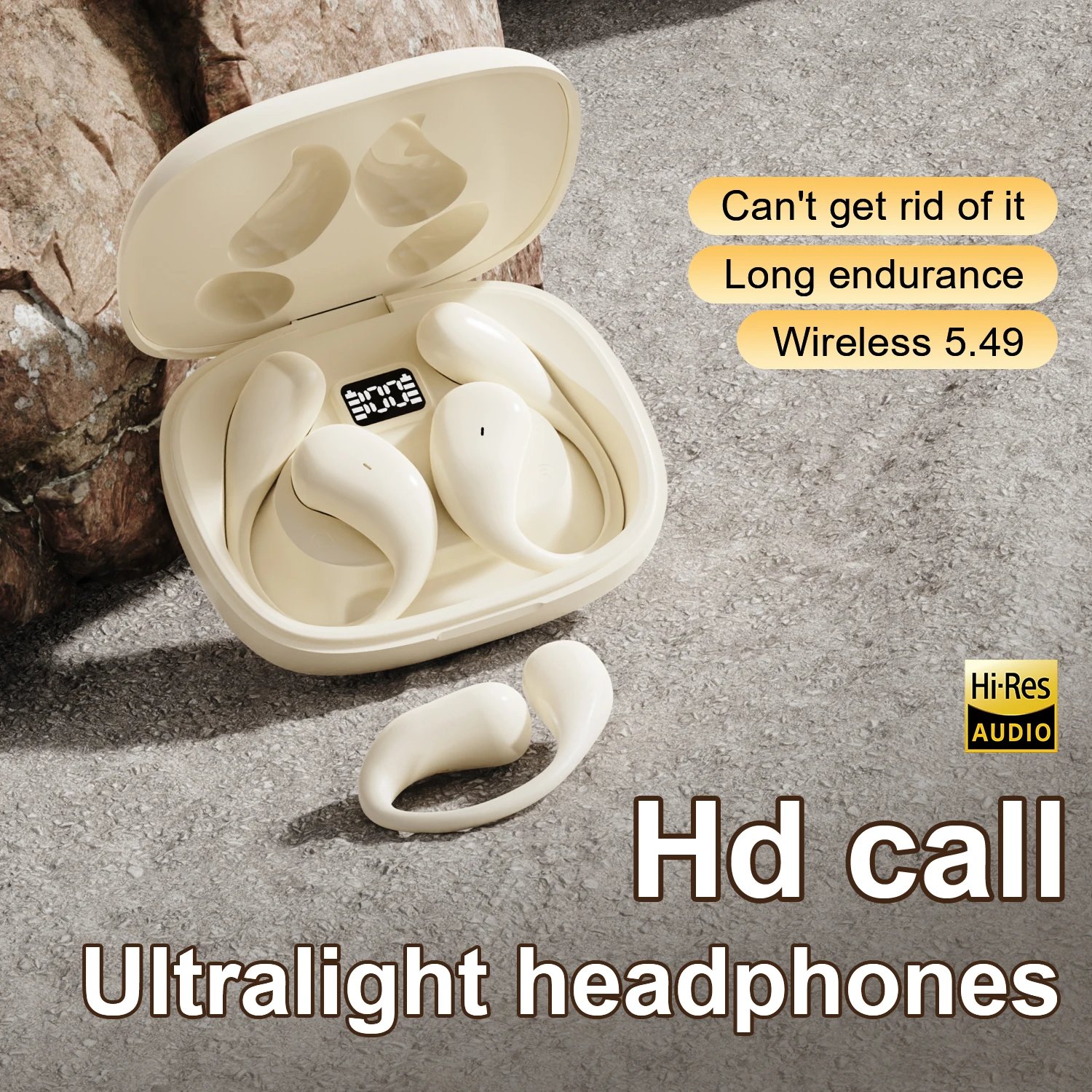 

Beige TWS Bluetooth 5.3 Headphones Couple Wireless Earphones HD Stereo Sports Waterproof For Earbuds Headset For All Smartphones