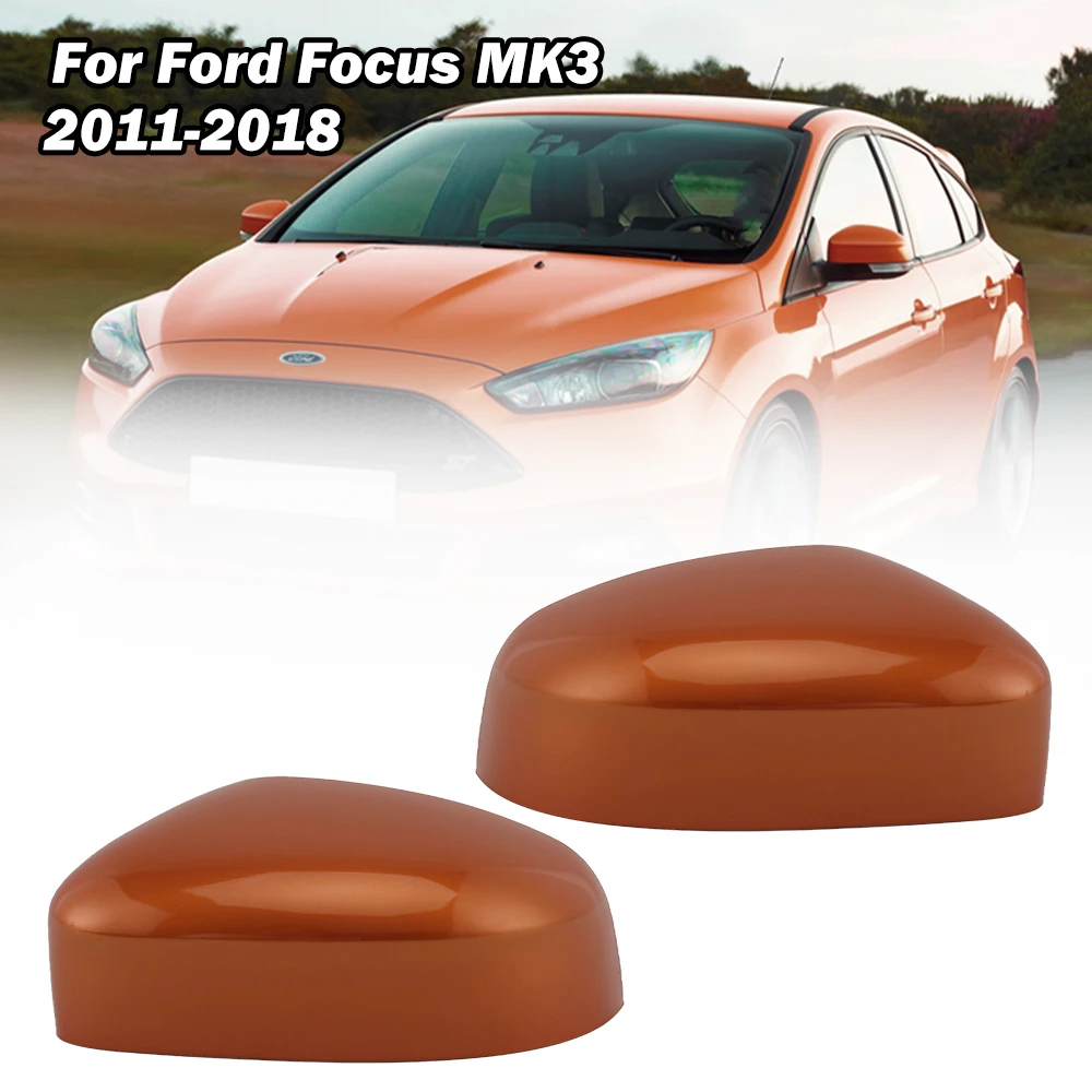 

2PCS Car Rearview Side Mirror Covers For Ford Focus MK3 2011-2018 Mondeo 2010-2014 Replacement Wing Caps Exterior Accessories