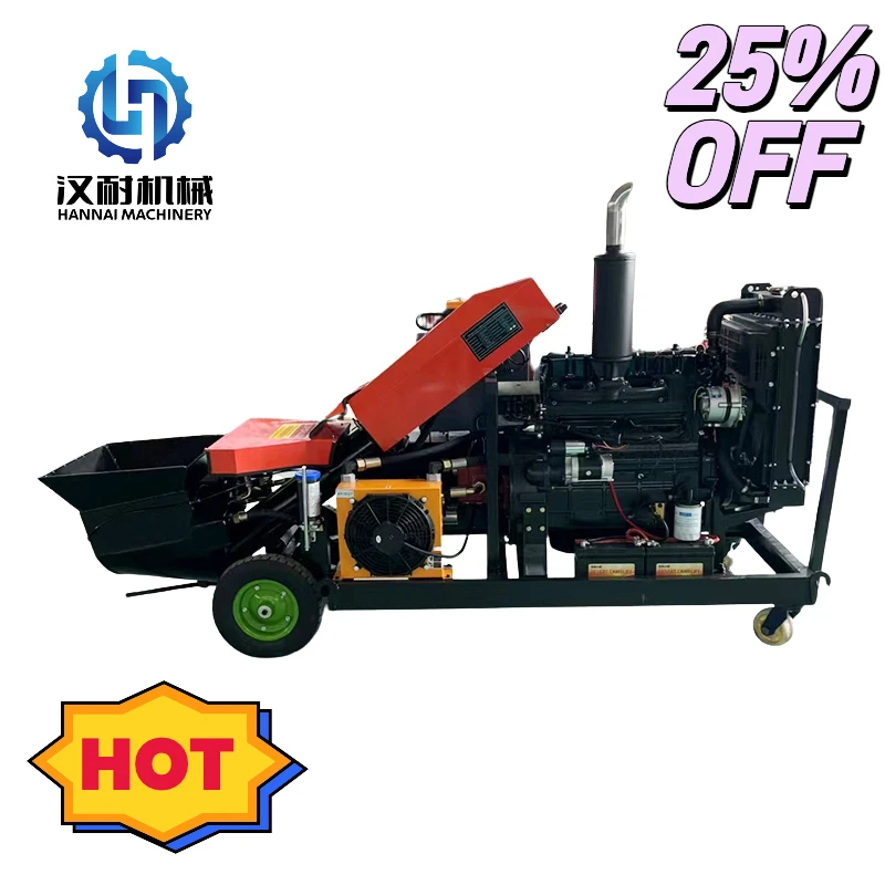 2025 أفضل حار بيع المنزل استخدام 10-20 متر البناء محرك الديزل مضخة الخرسانة للأرضية المسمار المحمولة 10 م 3 / ساعة مضخة خلط الخرسانة