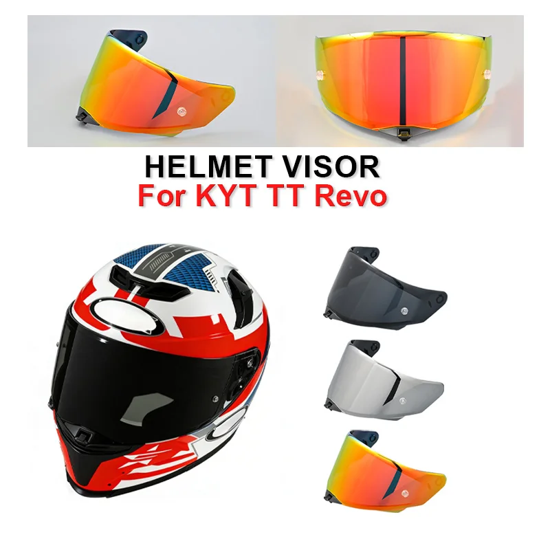 Lente de capacete para motos TT Revo, compatível com o capacete integral KYT TT Revo, viseira anti-UV para motocicletas.