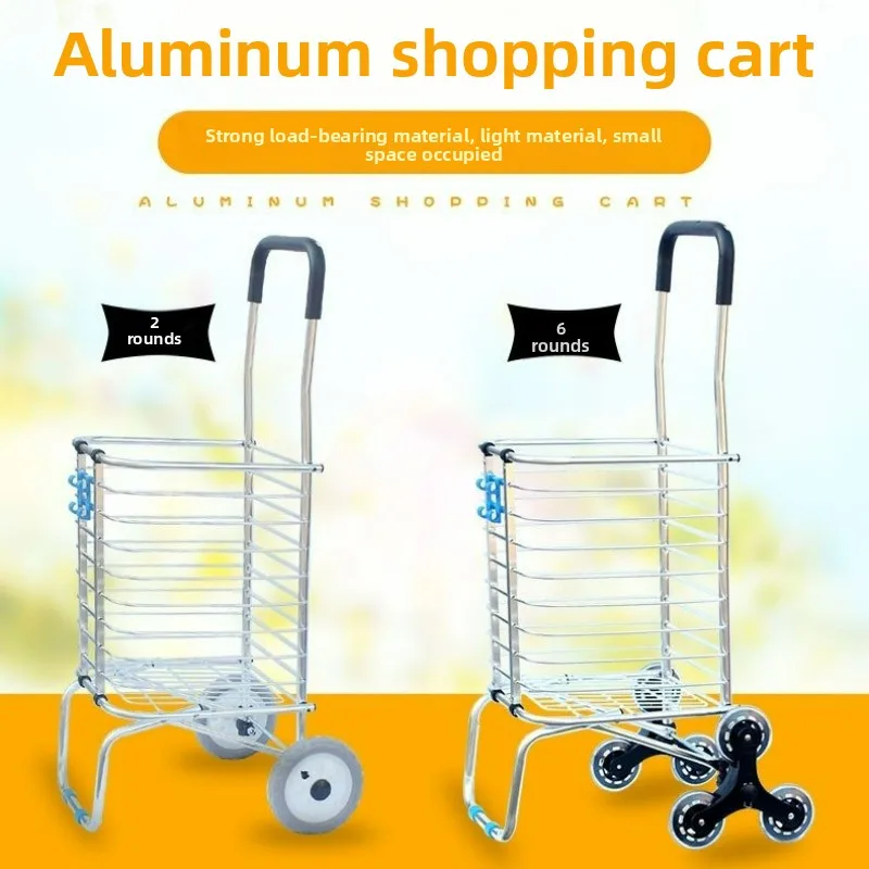 Foldable Shopping Cart Portable Grocery Trolley Hand Pull Cart for Home Elderly Seniors Outdoor Travel Trip Daily Use Design Set