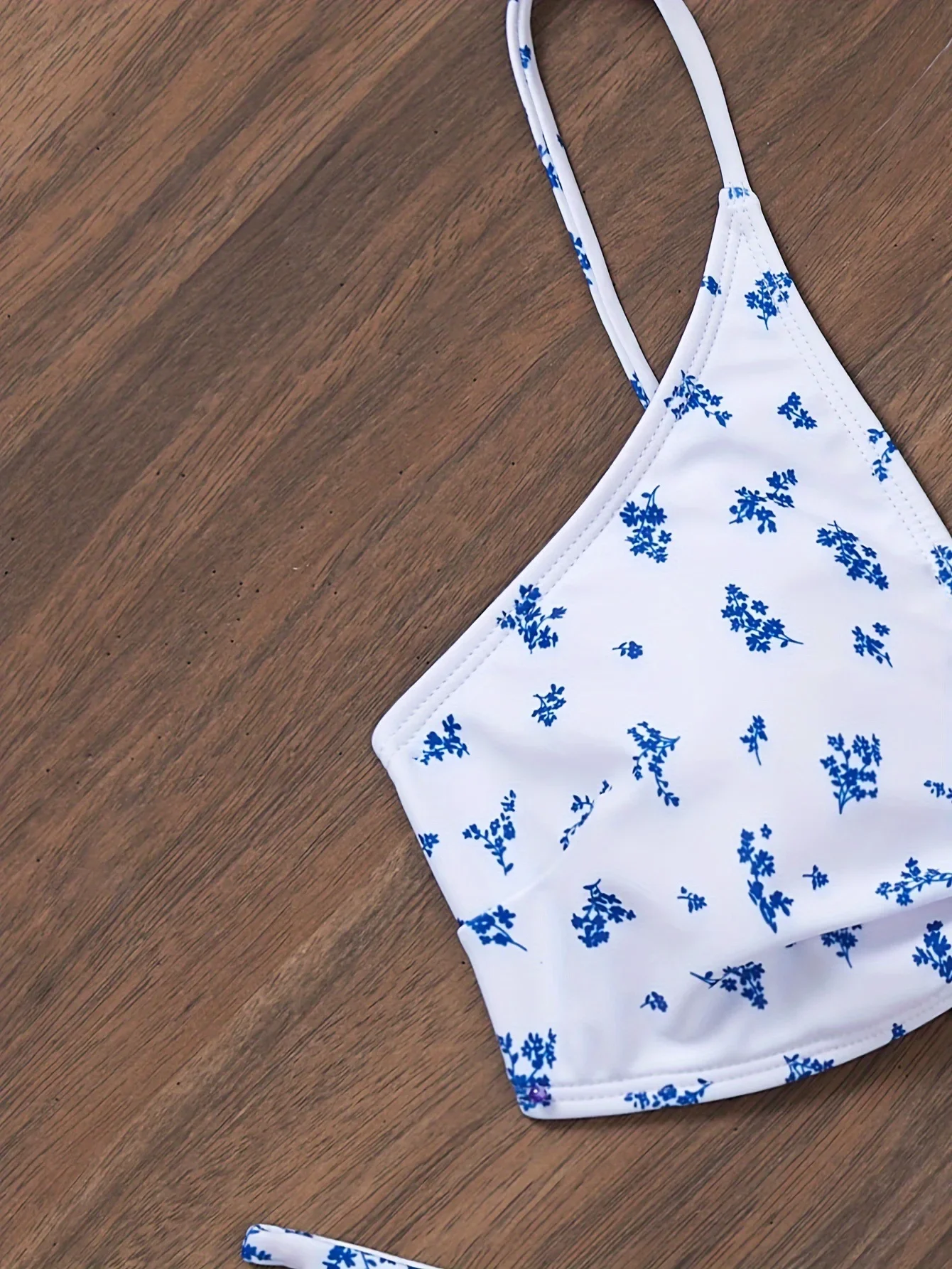 Seksowny niebieski kwiatowy nadruk z przodu zestawy bikini dwuczęściowy strój kąpielowy stringi stroje kąpielowe kostiumy kąpielowe stroje plażowe biquini tankini