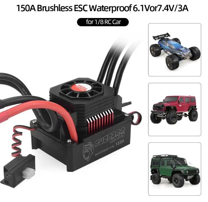 

Surpass Hobby KK Series Rocket 150A Бесщеточный водонепроницаемый регулятор скорости ESC для радиоуправляемых автомобилей 1/8 2-6S