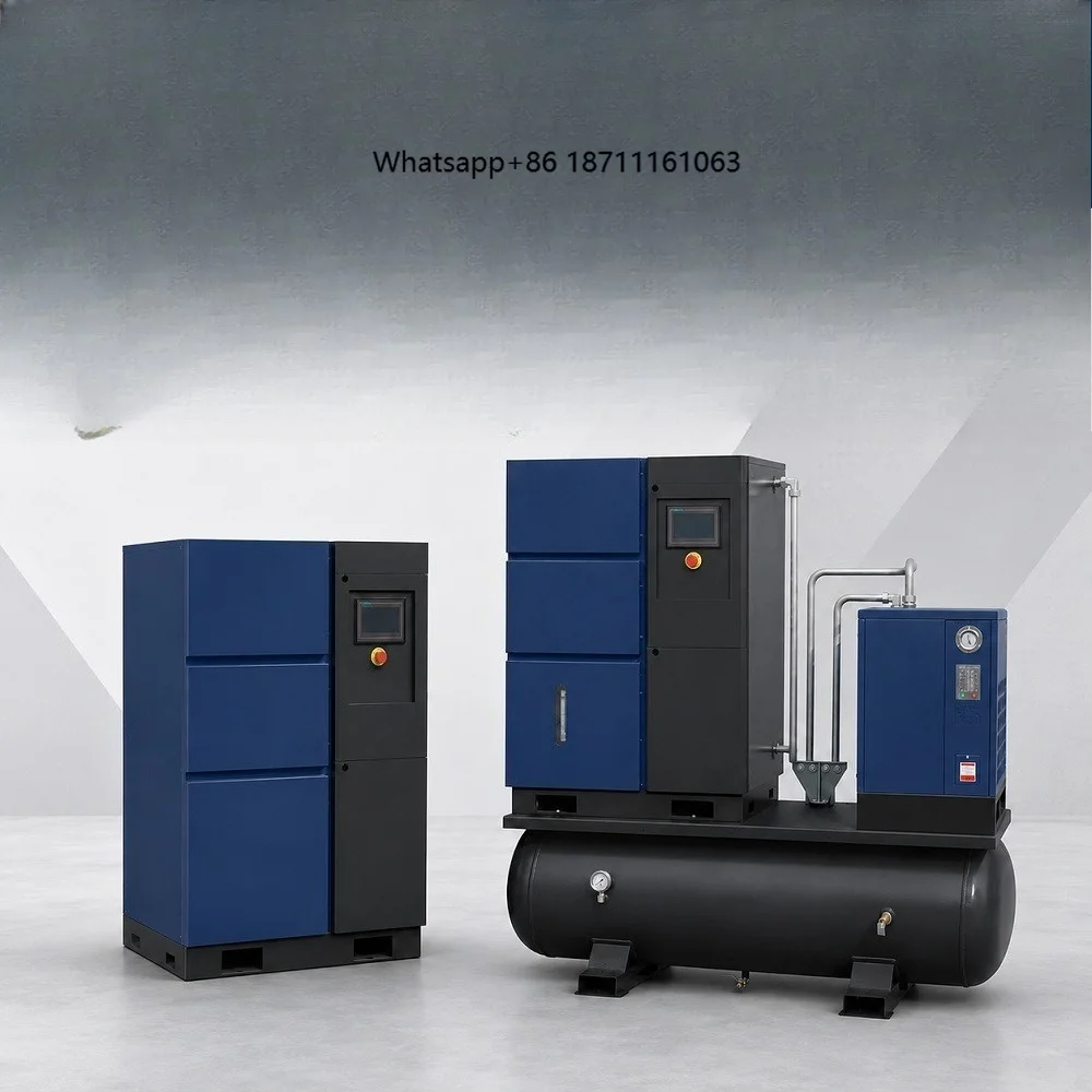 Low Noise Industrial High Efficiency 10HP 15HP 20HP 30HP 100HP Rotary PM VSD Screw Air Compressor Air Storage Tank Air Dryer