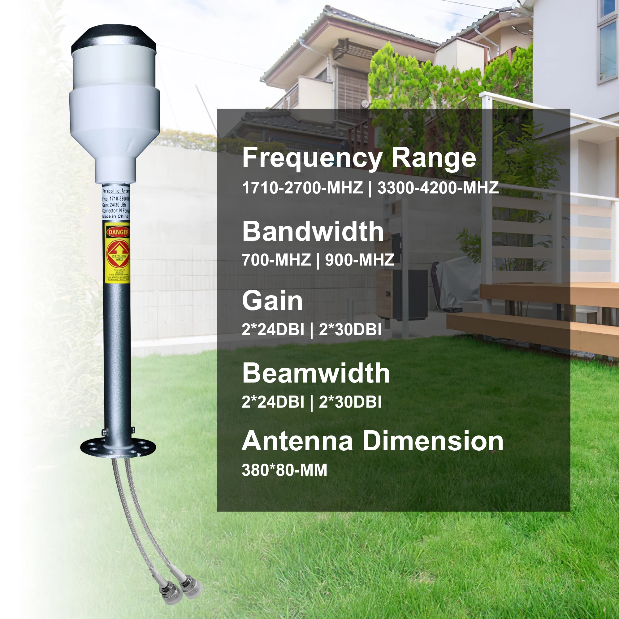 

SUNCOMM QF1738 4G 5G Antenna Feed 30dBi 1710-4200MHz Feedhorn Long Range Outdoor Antenna for Parabolic Dish Grid Router