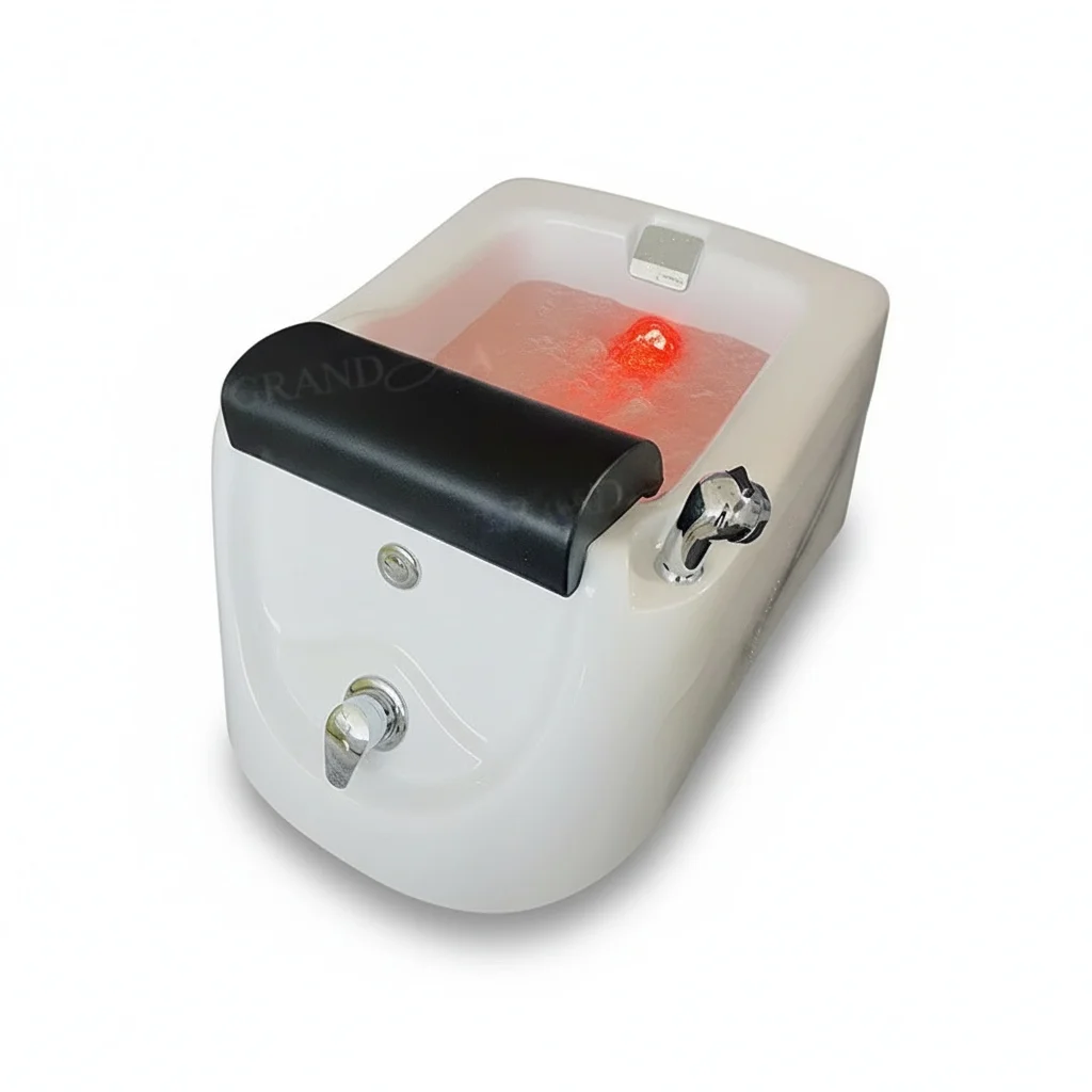 

Acrylic Foot Bath, Portable Acrylic Material Whirlpool Spa, Massage Pedicure Bowl with Nozzles and LED Light, Pedicure Sink