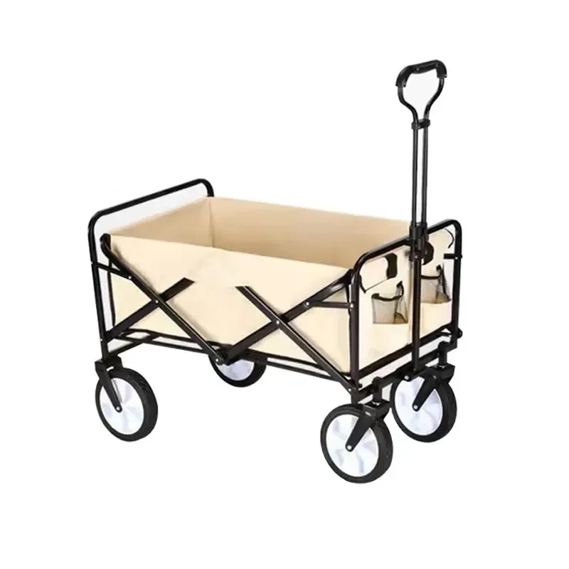 Trolley Adjustable Heavy Duty Collapsible Folding Utility Wagon Outdoor Camping Wagon Yard Cart Beach Picnic Camping Wagon