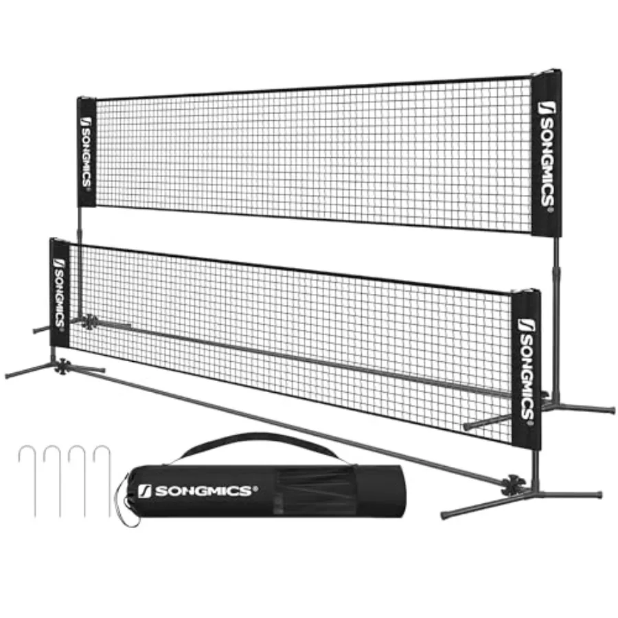 

Badminton Net Height Adjustable Volleyball Net Pickleball Net for Junior Tennis Indoor Outdoor Court Foldable Nylon Net with Po