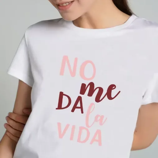 

Женская футболка с принтом Letter It Doesn't Give Me Life, повседневная базовая белая рубашка с круглым воротником, женские футболки с короткими рукавами, Прямая поставка