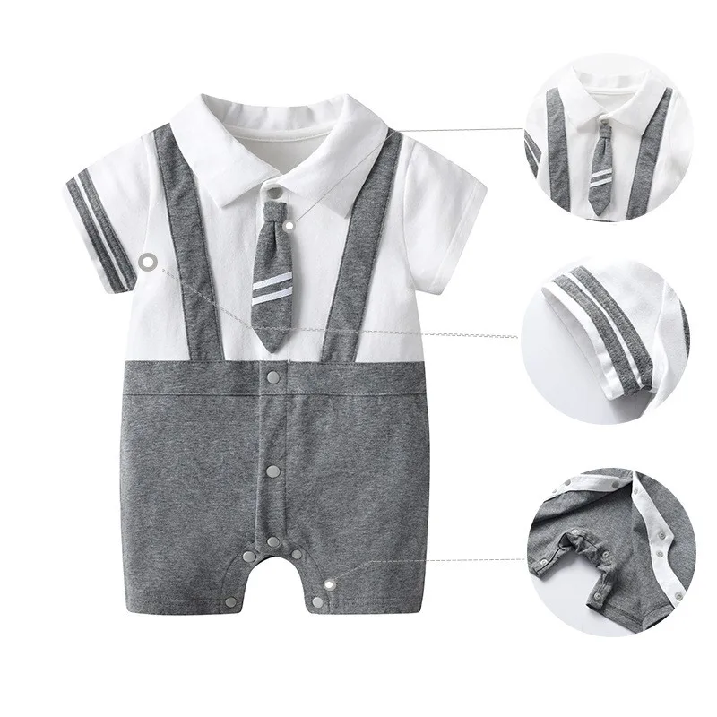 Baby Onesie Summer Suit Baby boy Crawl suit Gentleman Suit Dress Fashion Short Sleeve Suit