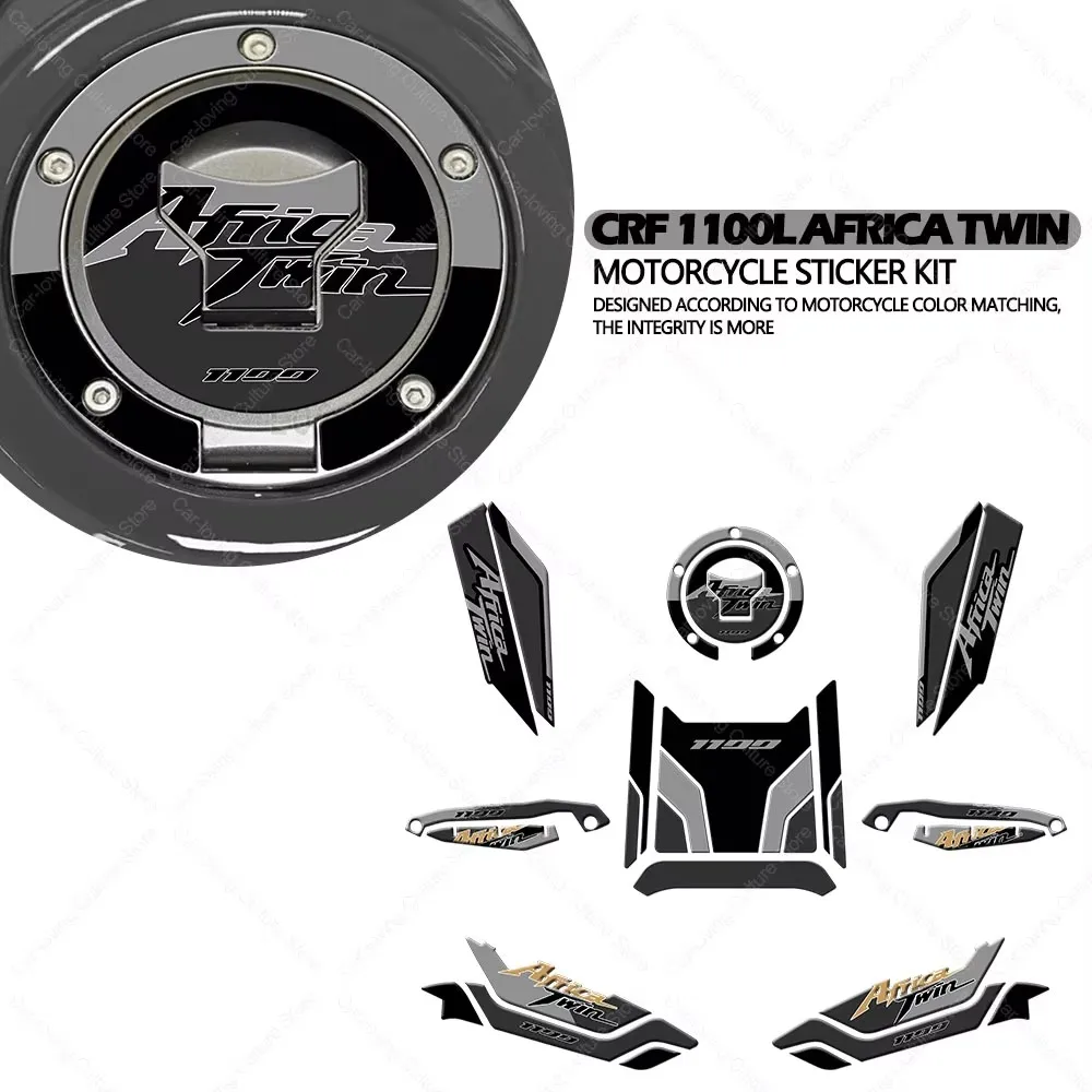 

Motorcycle Accessories Anti Scratch Protective Tank Pad Stickers Kit 3D Resin Protective Sticker For CRF 1100L Africa Twin