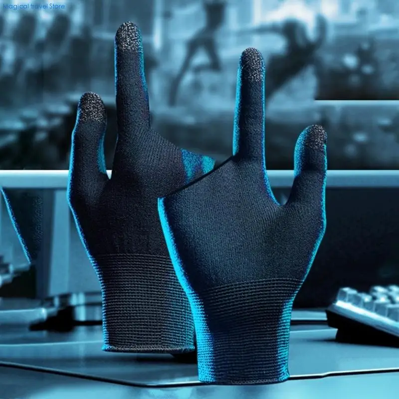 N2UB Thin Double Finger Gloves Sweat Resistant Fabric For Expert Gamers