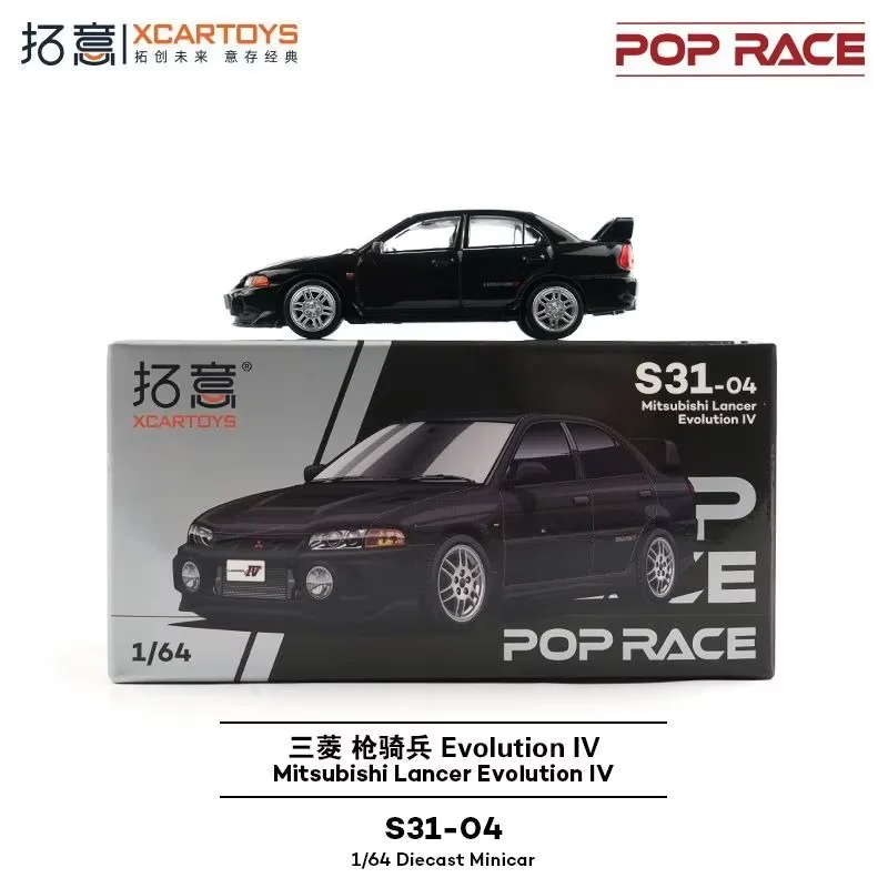 

Xcartoys POP RACE 1:64 Mitsubishi Lancer EvolutionlV Advanced Die Cast Alloy Black Car Model Children Real Ratio Collection Gift