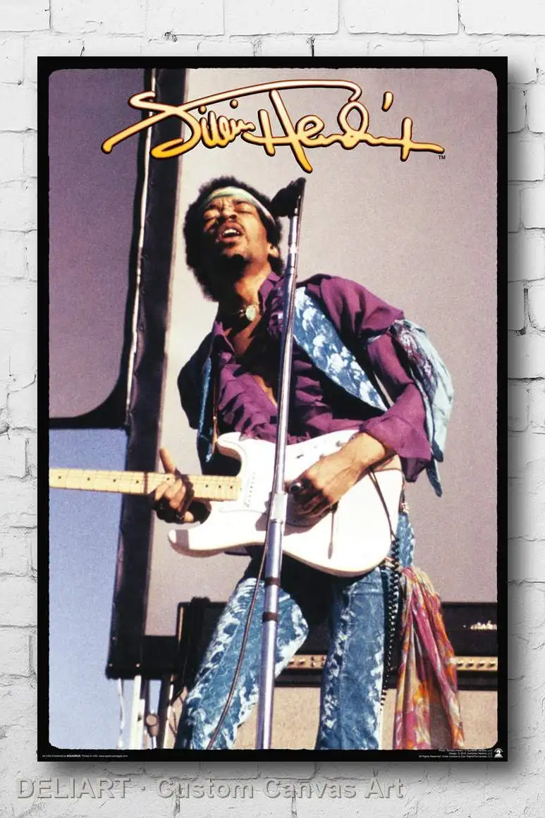 

JIMI HENDRIX - LIVE Canvas Poster MUSIC Custom Size Available Room Decoration Home Decor Wall Art