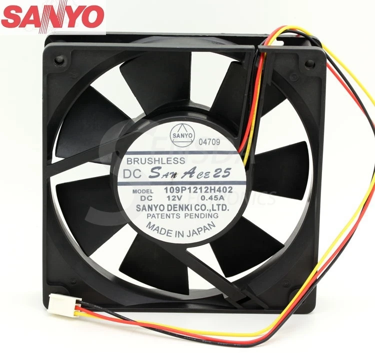 

For Sanyo 109P1212H402 DC12V 0.45A 12CM 12025 120mm 120x120x25mm server inverter cooling fans