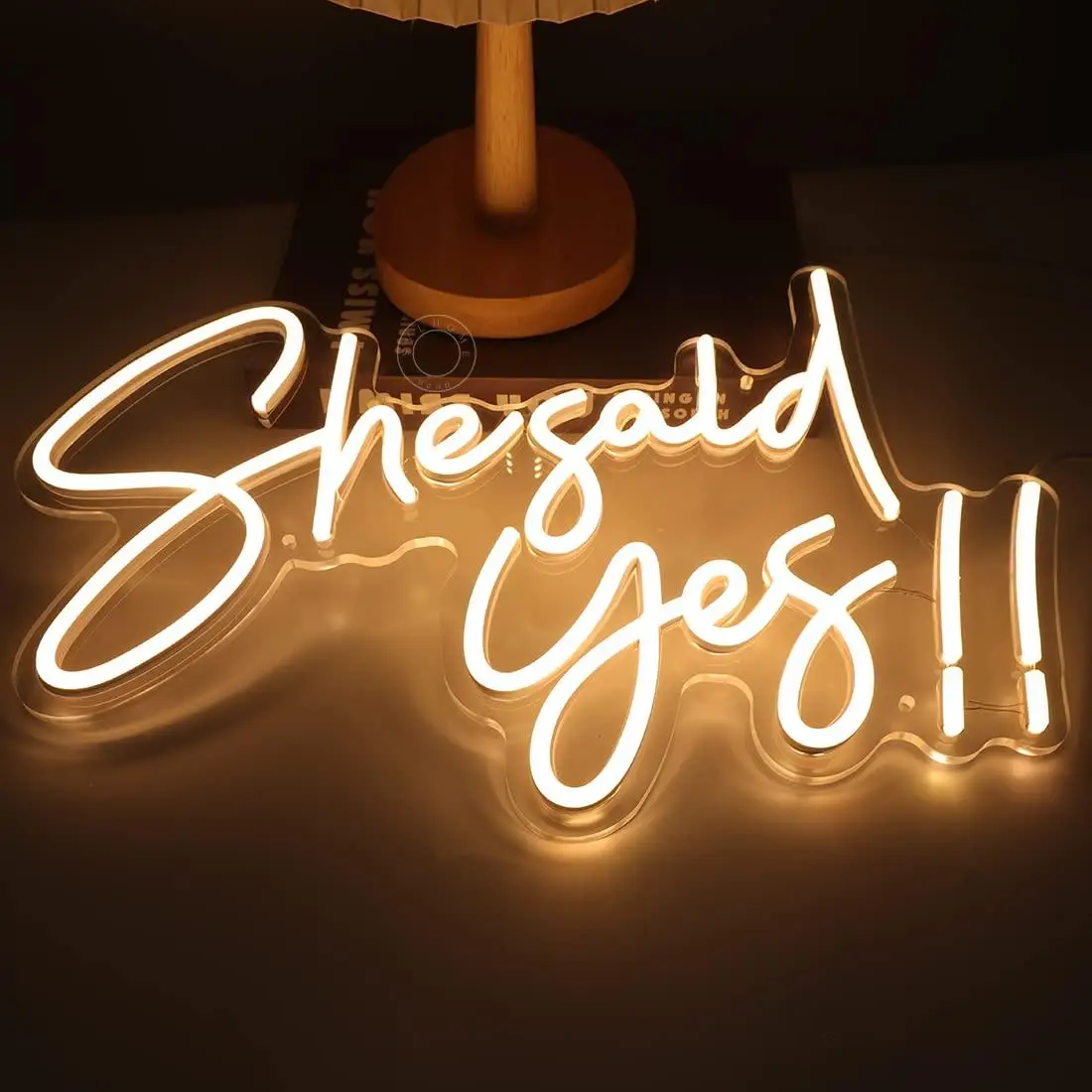 She Said Yes Neon Sign USB Dimmable LED Light for Propose Engagement Wedding Bachelorette Bridal Shower Party Bedroom Decor Gift