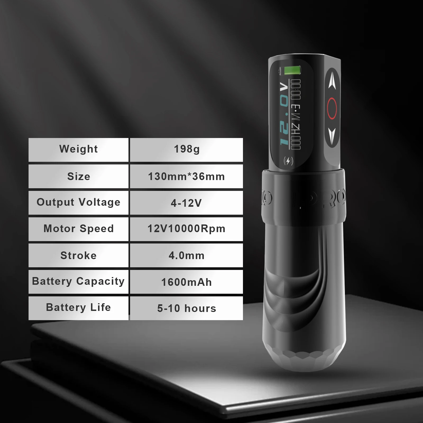 ماكس برو المهنية اللاسلكية ماكينة رسم الوشم التجميلي القلم 4.0 مللي متر 1800 مللي أمبير Coreless موتور قلم الوشم لفناني الوشم مع بطاريتين