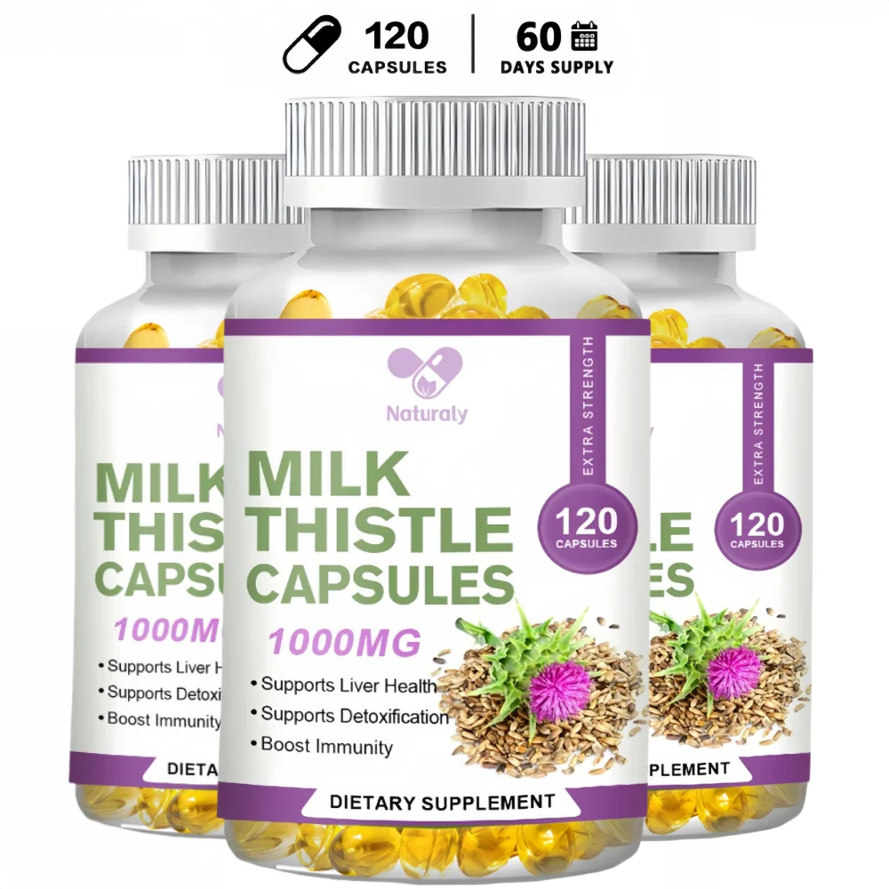 

Milk Thistle Supplement 1000 Mg Silymarin &Dandelion Root Helps Repair Liver Supports Liver Detoxification and Cleanses