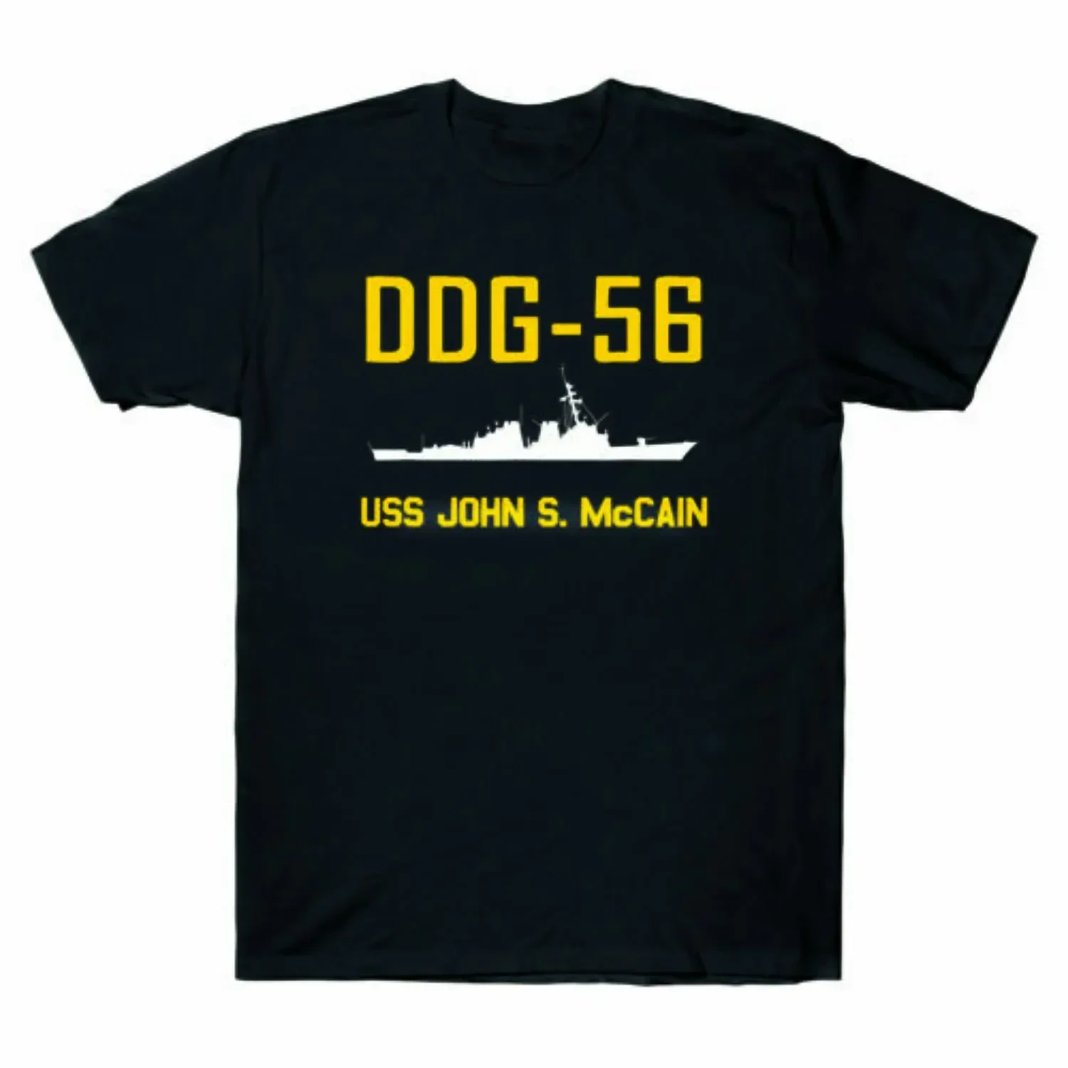 

Футболка USS John S. Mccain DDG-56 Destroyer Ship Veteran, 100% хлопок, с круглым вырезом, летняя повседневная мужская футболка с короткими рукавами, размер S-3XL
