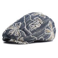 Four Seasons Denim Solid Newsboy Caps Men Washed Flat Peaked Cap Women Painter Beret Hats