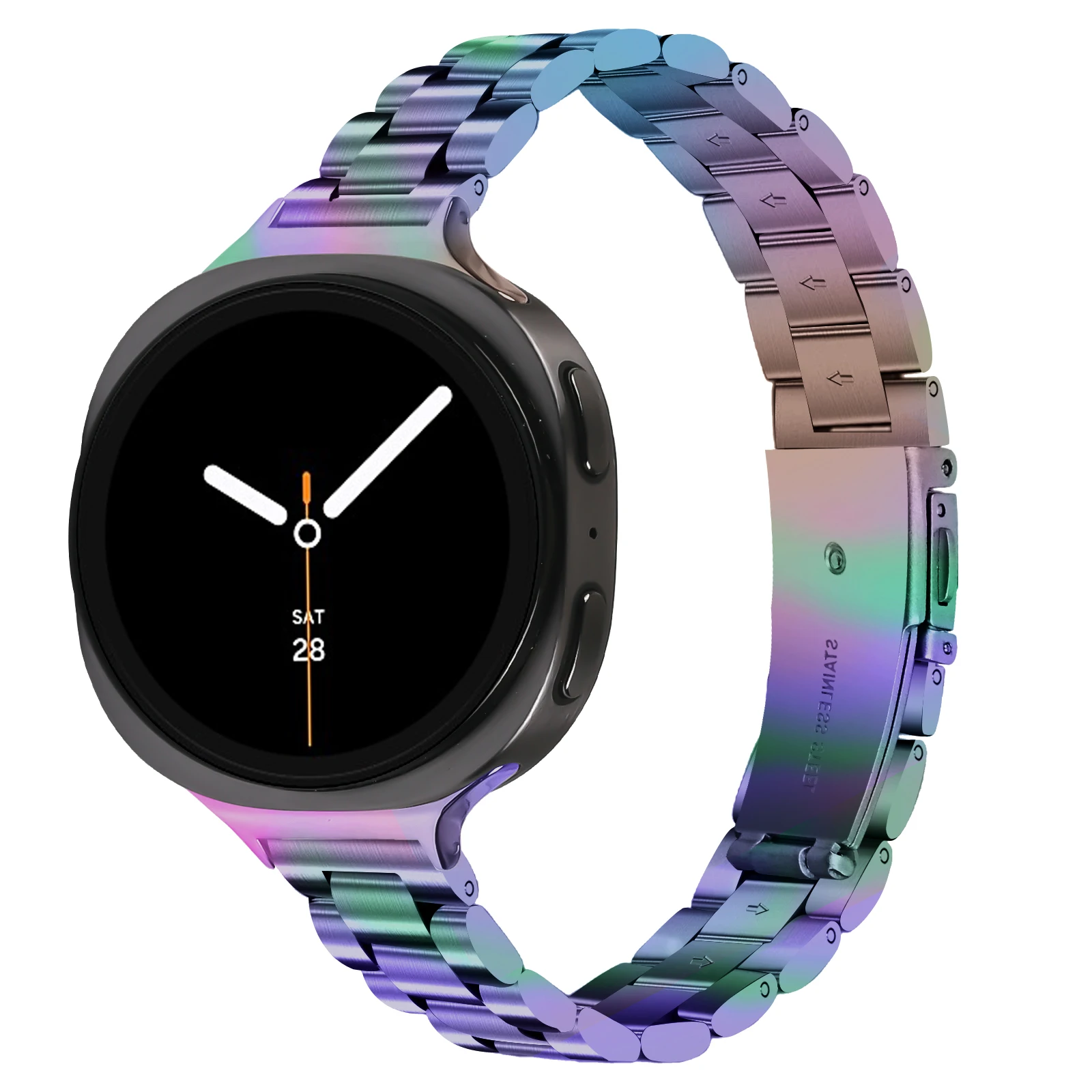 For Samsung Galaxy Watch 8 40mm 44mm Stainless Steel Watchband Slim Three-Beads Bracelet Correa For Watch 8 Classic 46mm band