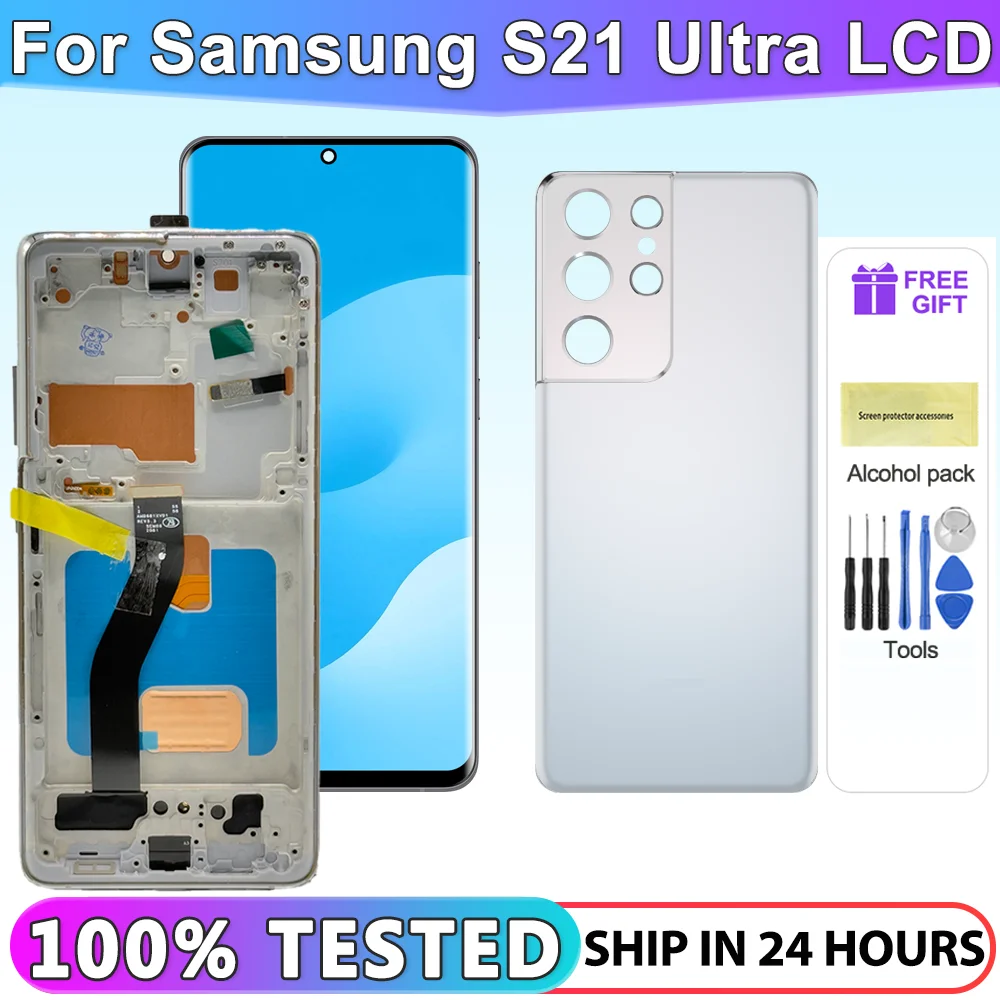 

Tested S21 Ultra For Samsung S21 Ultra 5G G998B G998U G998W LCD Display Touch Screen Digitizer Assembly Replacement