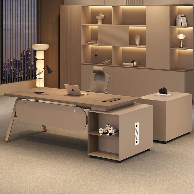 Light Luxury Simple Boss Table Modern Designer Customization Reading Storage Desk Filing Cabinets Bureau Meuble Furniture