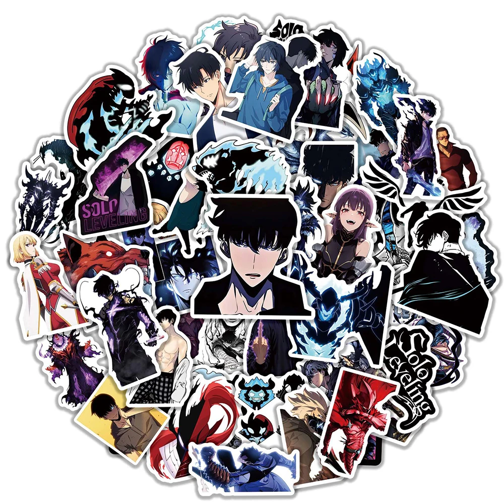 

10/30/50pcs Solo Leveling Anime Sung Jin-Woo Stickers Classic Cool Manga Decals DIY Skateboard Phone Notebook Sticker Wholesale