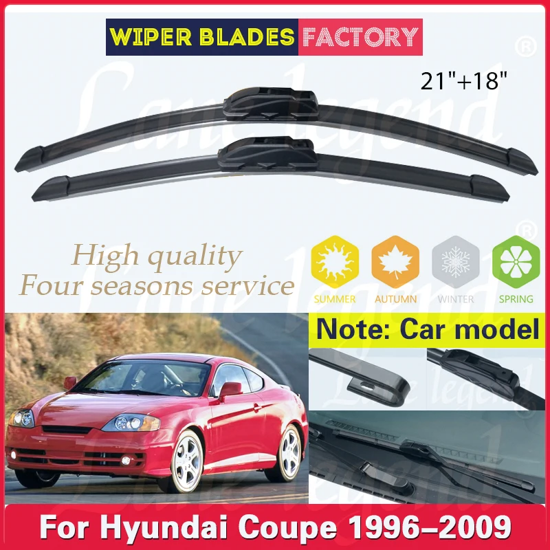 

Car Wiper Blade For Hyundai Coupe 1996 - 2009 Front Window Windscreen Windshield Soft Rubber Wiper Blades Car Accessories 21"18"