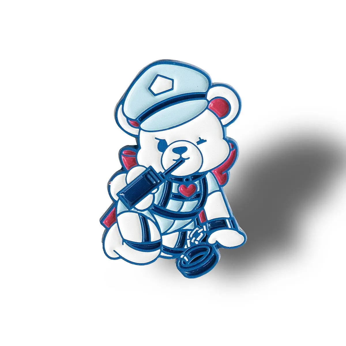 Agent Bear Enamel Pin Kinky Police Bear Brooch Butterfly Buckle Badge Animal Decoration Craft Gift for Men and Women